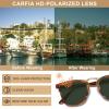 imageCARFIA Acetate Sunglasses for Men Polarized UV400 Protection CA51073 Striped Frame Green Lens