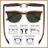 imageCARFIA Acetate Sunglasses for Men Polarized UV400 Protection CA51073 Striped Frame Green Lens