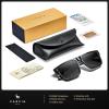 imageCARFIA Acetate Sunglasses for Men Polarized UV400 Protection Modern Flat Large Wrap Square Driving Glasses1 Black Frame Grey Lens