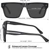imageCARFIA Acetate Sunglasses for Men Polarized UV400 Protection Modern Flat Large Wrap Square Driving Glasses1 Black Frame Grey Lens