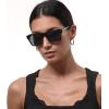 imageCARFIA Acetate Sunglasses for Men Polarized UV400 Protection Modern Flat Large Wrap Square Driving Glasses1 Black Frame Grey Lens