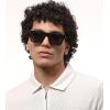 imageCARFIA Acetate Sunglasses for Men Polarized UV400 Protection Modern Flat Large Wrap Square Driving Glasses1 Black Frame Grey Lens