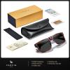 imageCARFIA Acetate Sunglasses for Men Polarized UV400 Protection Modern Flat Large Wrap Square Driving Glasses3 Brown Tortoise Grey Lens