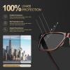 imageCARFIA Acetate Sunglasses for Men Polarized UV400 Protection Modern Flat Large Wrap Square Driving Glasses3 Brown Tortoise Grey Lens
