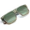 imageCARFIA Acetate Sunglasses for Men Polarized UV400 Protection Modern Flat Large Wrap Square Driving Glasses4 Green Frame Green Lens