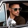 imageCARFIA Acetate Sunglasses for Men Polarized UV400 Protection Modern Flat Large Wrap Square Driving Glasses4 Green Frame Green Lens