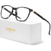 imageCARFIA Square Blue Light Glasses Blue Light Blocker TR90 Lightweight Computer Gaming GlassesLeopard Frame