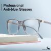 imageCARFIA Square Blue Light Glasses Blue Light Blocker TR90 Lightweight Computer Gaming GlassesTransparent Grey Frame