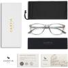 imageCARFIA Square Blue Light Glasses Blue Light Blocker TR90 Lightweight Computer Gaming GlassesTransparent Grey Frame
