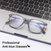 imageCARFIA Square Blue Light Glasses Blue Light Blocker TR90 Lightweight Computer Gaming GlassesTransparent Grey Frame