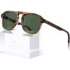 imageCARFIA Acetate Polarized Mens Sunglasses  Pilot Design UV Protection CA53551 Striped Frame Green Lens