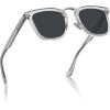 imageCARFIA Acetate Sunglasses for Men Polarized UV400 Protection CA51071 Clear Frame Grey Lens