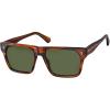 imageCARFIA Acetate Sunglasses for Men Polarized UV400 Protection Modern Flat Large Wrap Square Driving Glasses2 Brown Stripe Green Lens