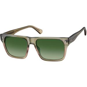 imageCARFIA Acetate Sunglasses for Men Polarized UV400 Protection Modern Flat Large Wrap Square Driving Glasses4 Green Frame Green Lens