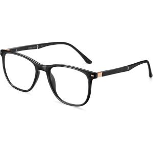 imageCARFIA Square Blue Light Glasses Blue Light Blocker TR90 Lightweight Computer Gaming GlassesBlack Frame