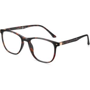 imageCARFIA Square Blue Light Glasses Blue Light Blocker TR90 Lightweight Computer Gaming GlassesTortoise Frame