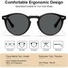 imageCARFIA Acetate Polarized Sunglasses for Men Retro Classic Round Shades1 Black Frame Grey Polarized Lens