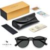 imageCARFIA Acetate Polarized Sunglasses for Men Retro Classic Round Shades1 Black Frame Grey Polarized Lens