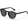 imageCARFIA Acetate Polarized Sunglasses for Men Retro Classic Round Shades1 Black Frame Grey Polarized Lens