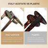 imageCARFIA Acetate Polarized Sunglasses for Men Retro Classic Round Shades2 Brown Striped Frame Green Lens