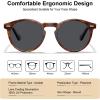 imageCARFIA Acetate Polarized Sunglasses for Men Retro Classic Round Shades2 Coffee Tortoise Frame Grey Lens