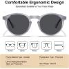 imageCARFIA Acetate Polarized Sunglasses for Men Retro Classic Round Shades3 Transparent Grey Frame Grey Lens