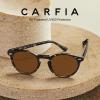 imageCARFIA Acetate Polarized Sunglasses for Men Retro Classic Round Shades32 Tortoise Frame Brown Polarized Lens
