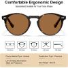 imageCARFIA Acetate Polarized Sunglasses for Men Retro Classic Round Shades32 Tortoise Frame Brown Polarized Lens