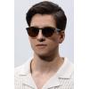 imageCARFIA Acetate Polarized Sunglasses for Men Retro Classic Round Shades5 Green Striped Frame Brown Lens