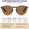 imageCARFIA Acetate Polarized Sunglasses for Men Retro Classic Round Shades5 Green Striped Frame Brown Lens