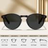 imageCARFIA Acetate Vintage Round Polarized Sunglasses for Men UV400 Lenses Handcrafted Frame1 Grey Lens