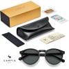 imageCARFIA Acetate Vintage Round Polarized Sunglasses for Men UV400 Lenses Handcrafted Frame1 Grey Lens