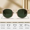 imageCARFIA Acetate Vintage Round Polarized Sunglasses for Men UV400 Lenses Handcrafted Frame2 Clear Tea Frame Green Lens