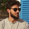 imageCARFIA Acetate Vintage Round Polarized Sunglasses for Men UV400 Lenses Handcrafted Frame3 Striped Brown Frame Green Lenses