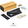 imageCARFIA Acetate Vintage Round Polarized Sunglasses for Men UV400 Lenses Handcrafted Frame9 Black Frame Grey Lens