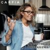 imageCARFIA Blue Light Blocking Glasses for Men ampamp Women  Computer Gaming  Anti Headache Glasses Square Nerd EyeglassesA Black Frame