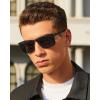 imageCARFIA Metal Mens Sunglasses Polarized  UV400 Protection Cool Shades with Grid Pattern ampamp Leather Case CA5223A Matte Black  Dark Gunmetal Frame  Grey Lens