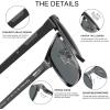 imageCARFIA Metal Mens Sunglasses Polarized  UV400 Protection Cool Shades with Grid Pattern ampamp Leather Case CA5223A Matte Black  Dark Gunmetal Frame  Grey Lens