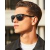 imageCARFIA Metal Mens Sunglasses Polarized  UV400 Protection Cool Shades with Grid Pattern ampamp Leather Case CA5223A Matte Black  Dark Gunmetal Frame  Grey Lens
