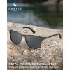 imageCARFIA Metal Mens Sunglasses Polarized  UV400 Protection Cool Shades with Grid Pattern ampamp Leather Case CA5223B Matte Black  Silver Frame  Grey Lens