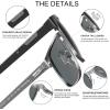 imageCARFIA Metal Mens Sunglasses Polarized  UV400 Protection Cool Shades with Grid Pattern ampamp Leather Case CA5223B Matte Black  Silver Frame  Grey Lens