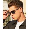imageCARFIA Metal Mens Sunglasses Polarized  UV400 Protection Cool Shades with Grid Pattern ampamp Leather Case CA5223C Matte Brown Frame  Brown Gradient Lens