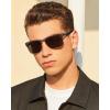 imageCARFIA Metal Mens Sunglasses Polarized  UV400 Protection Cool Shades with Grid Pattern ampamp Leather Case CA5223C Matte Brown Frame  Brown Gradient Lens