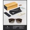 imageCARFIA Metal Mens Sunglasses Polarized  UV400 Protection Cool Shades with Grid Pattern ampamp Leather Case CA5223C Matte Brown Frame  Brown Gradient Lens