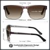 imageCARFIA Metal Mens Sunglasses Polarized  UV400 Protection Cool Shades with Grid Pattern ampamp Leather Case CA5223C Matte Brown Frame  Brown Gradient Lens