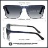 imageCARFIA Metal Mens Sunglasses Polarized  UV400 Protection Cool Shades with Grid Pattern ampamp Leather Case CA5223D Matte Blue Frame  Blue Gradient Lens
