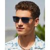 imageCARFIA Metal Mens Sunglasses Polarized  UV400 Protection Cool Shades with Grid Pattern ampamp Leather Case CA5223D Matte Blue Frame  Blue Gradient Lens