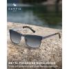 imageCARFIA Metal Mens Sunglasses Polarized  UV400 Protection Cool Shades with Grid Pattern ampamp Leather Case CA5223D Matte Blue Frame  Blue Gradient Lens