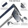imageCARFIA Metal Mens Sunglasses Polarized  UV400 Protection Cool Shades with Grid Pattern ampamp Leather Case CA5223D Matte Blue Frame  Blue Gradient Lens