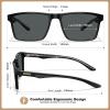 imageCARFIA Retro Acetate Mens Sunglasses Polarized Classic Square Sun Glasses CA621621 Black Frame Grey Lens